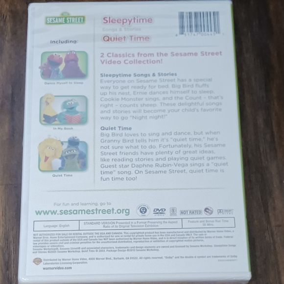 Sesame Street SLEEPYTIME & QUIET TIME Double Feature on DVD - Picture 2 of 2